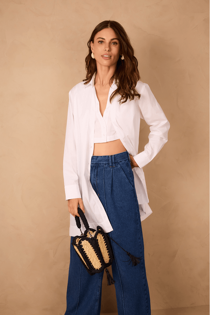 Vestido Chemisier Curto Algodão