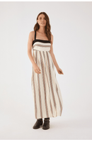Vestido Midi Linho Estampa Parque
