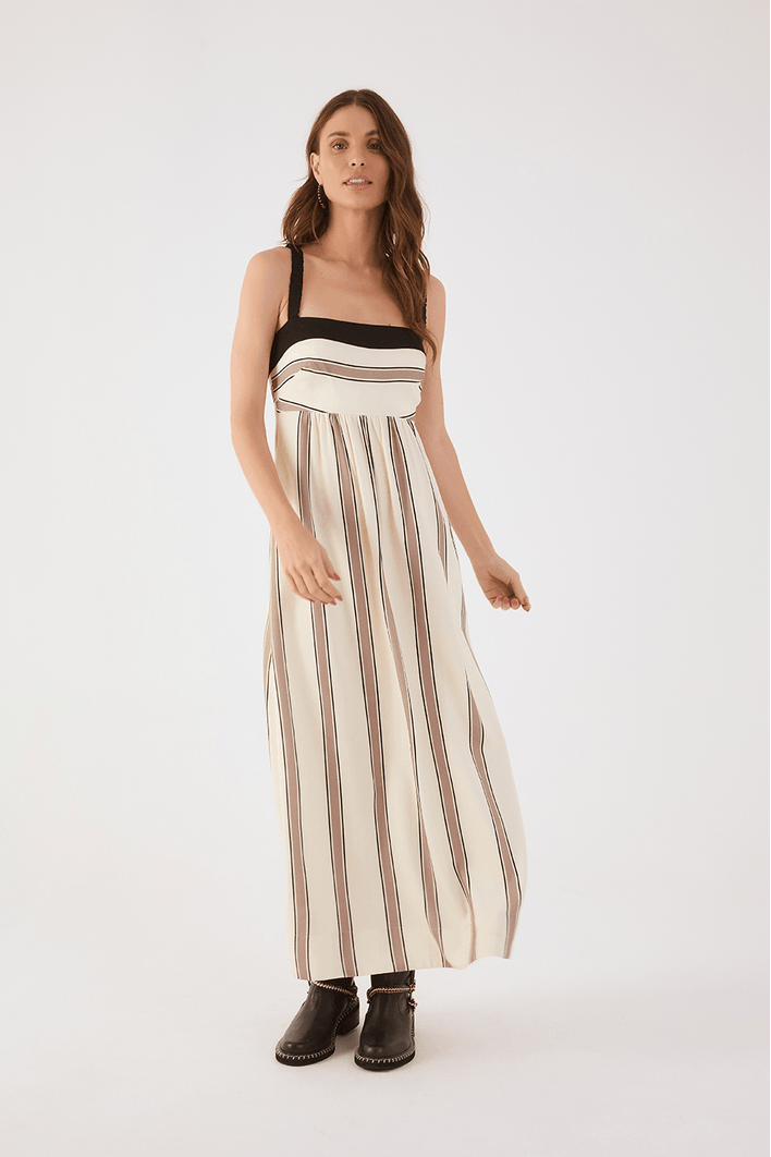 Vestido Midi Linho Estampa Parque