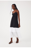 Vestido Cropped Algodão Bicolor