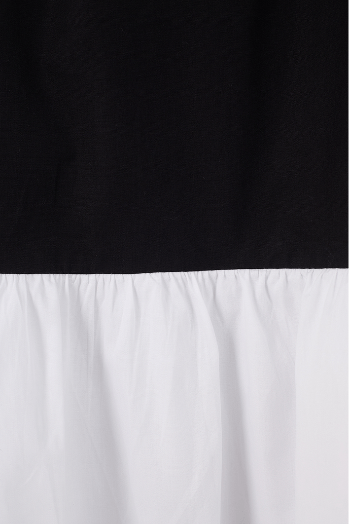 Vestido Cropped Algodão Bicolor