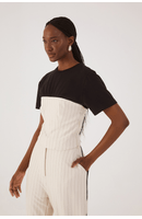 Blusa Corpete Estampa Risca de Giz