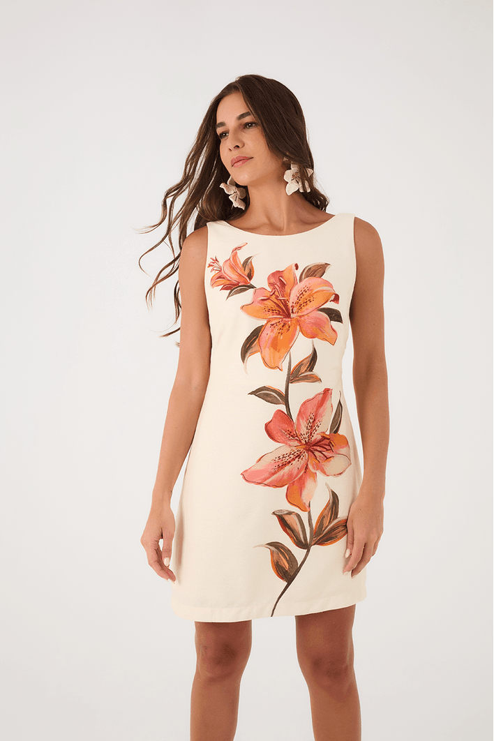 Vestido Linho Estampa Pólen