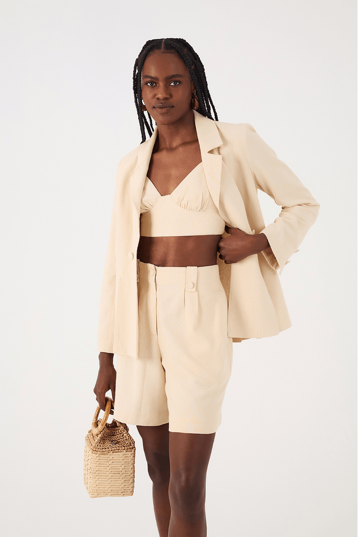 Top Linho Recorte Busto