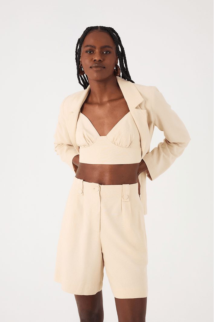 Top Linho Recorte Busto