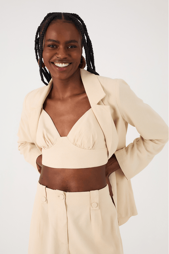 Top Linho Recorte Busto