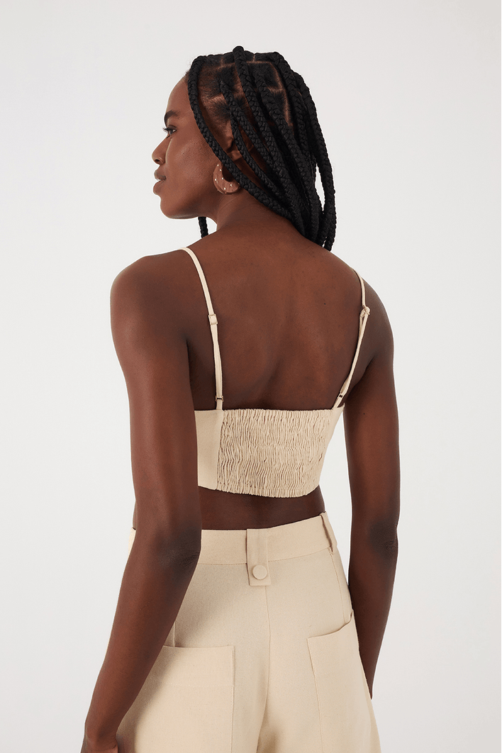 Top Linho Recorte Busto