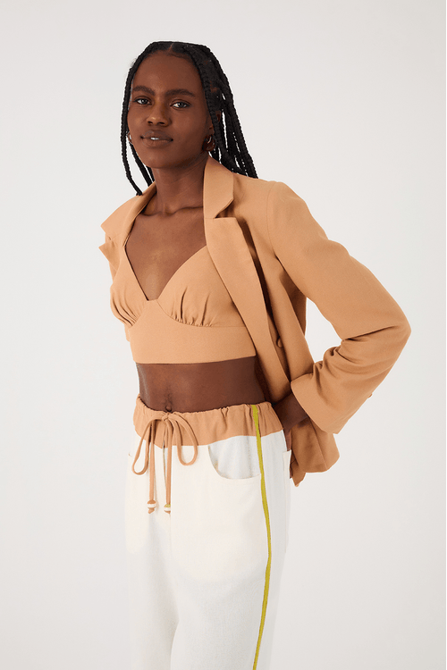 Top Linho Recorte Busto