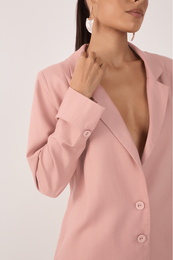 Blazer Linho Botão Manga