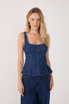 Blusa Jeans Pregas