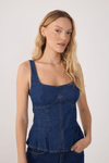 Blusa Jeans Pregas