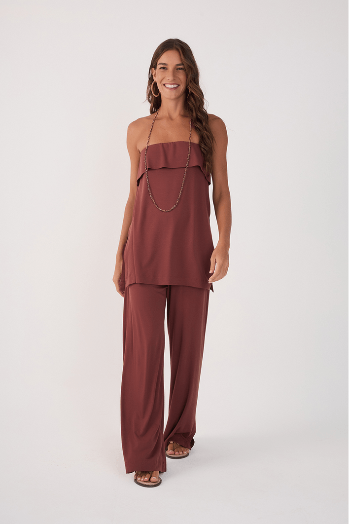 Conjunto Túnica E Calça Malha Crepe