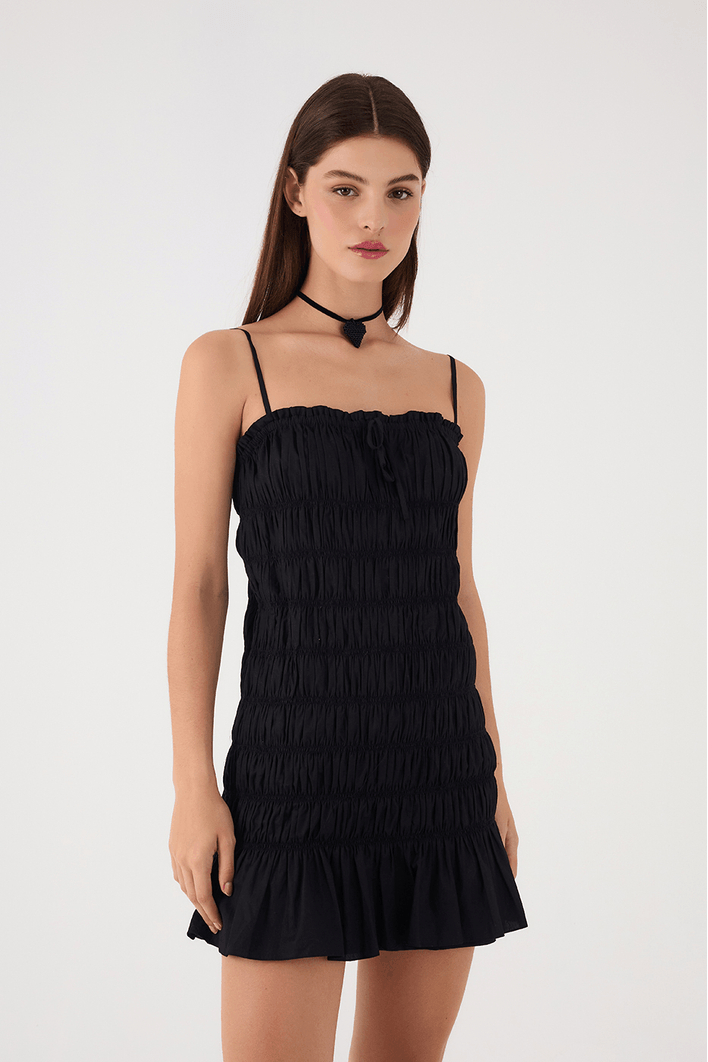 Vestido Curto Franzido