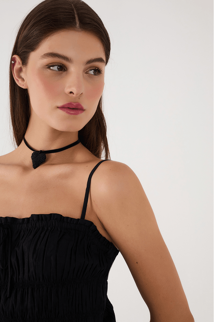 Vestido Curto Franzido