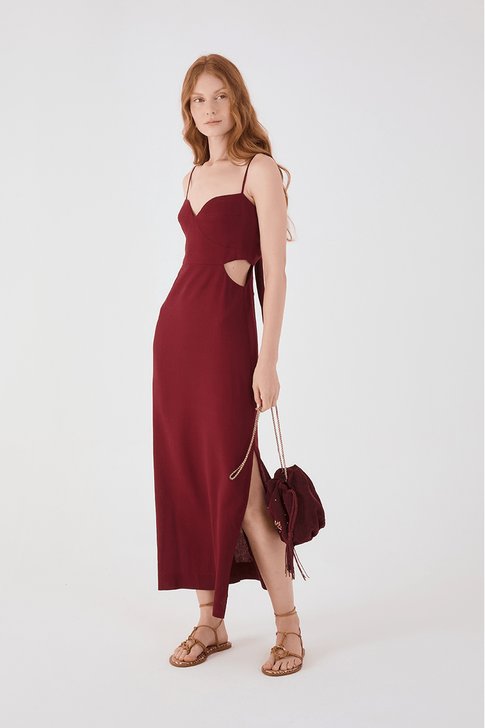 Vestido Cropped Linho Recortes