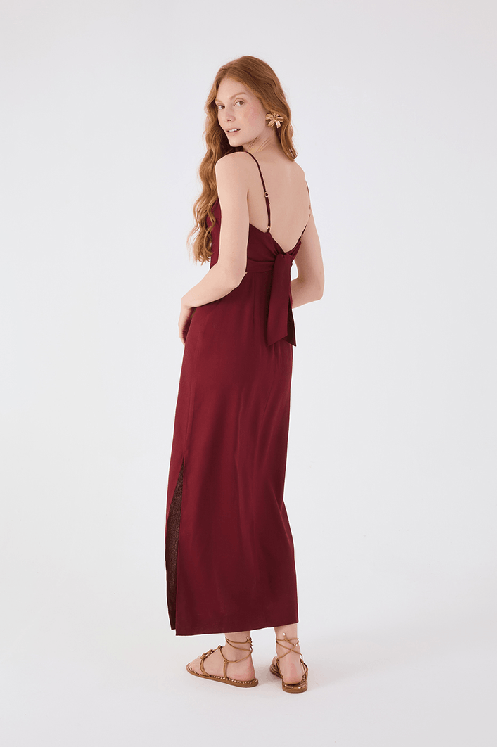 Vestido Cropped Linho Recortes