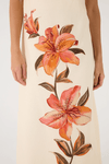 Vestido Longo Linho Estampa Pólen