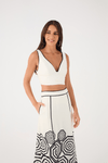 Top Linho Estampa Praia