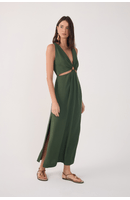 Vestido Midi Argola Decote Frente