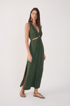 Vestido Midi Argola Decote Frente