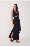 Vestido Midi Argola Decote Frente