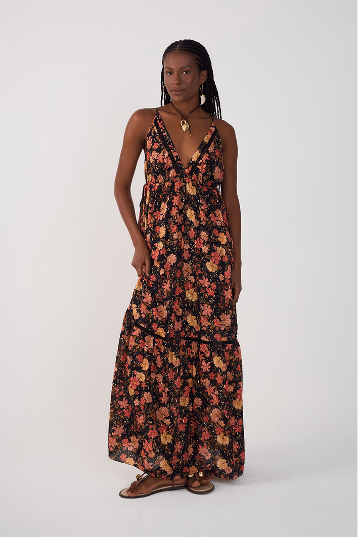 Vestido Cropped Lurex Estampa Encontro