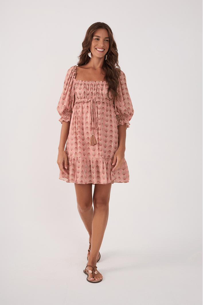 Vestido Lurex Estampa Maresia