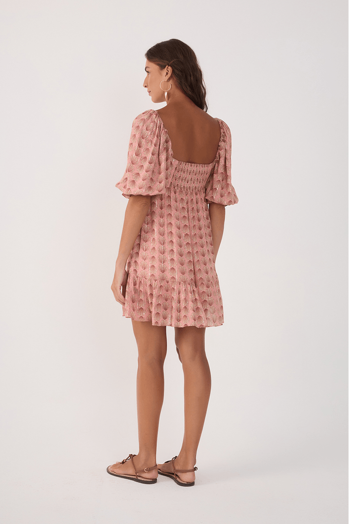 Vestido Lurex Estampa Maresia
