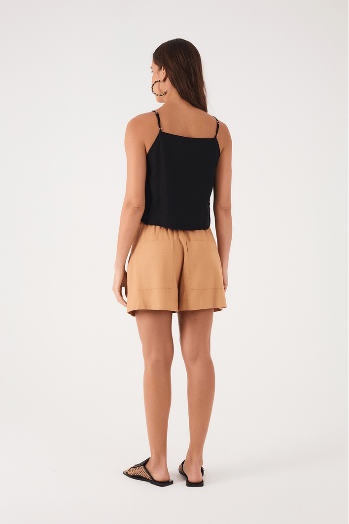 Short Linho Braguilha Deslocada