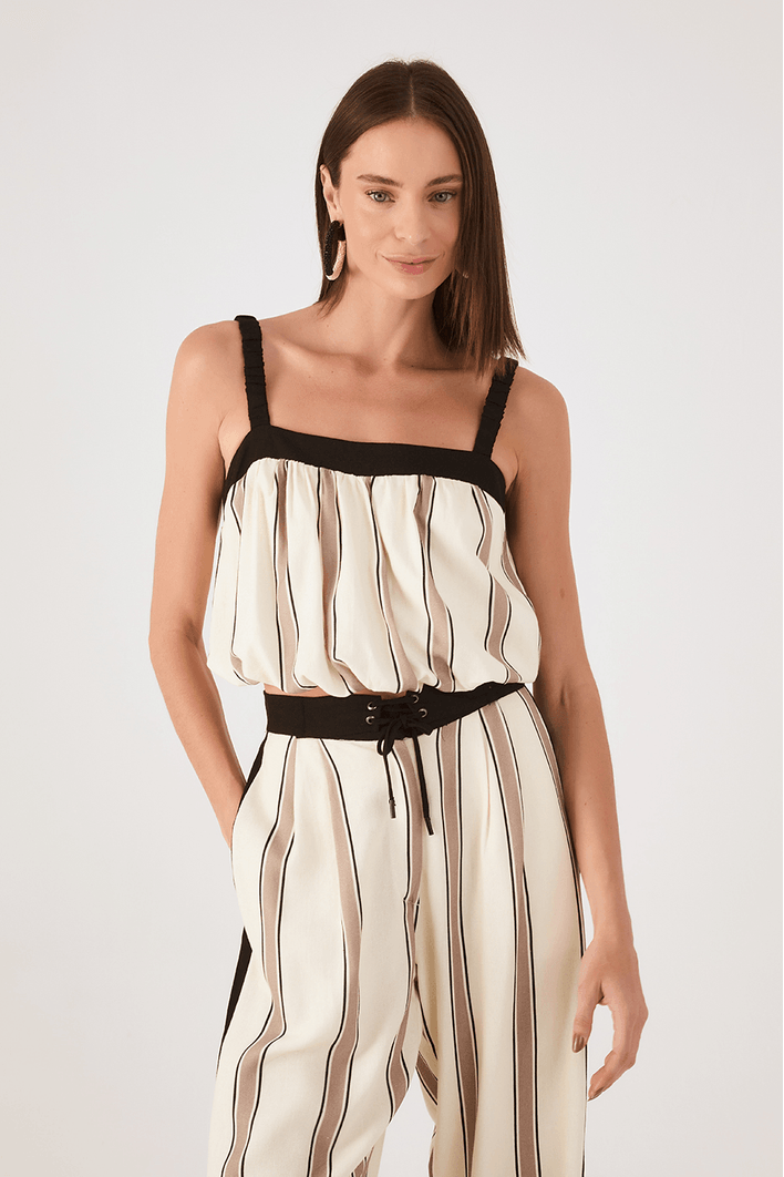 Blusa Bubble Linho Estampa Parque