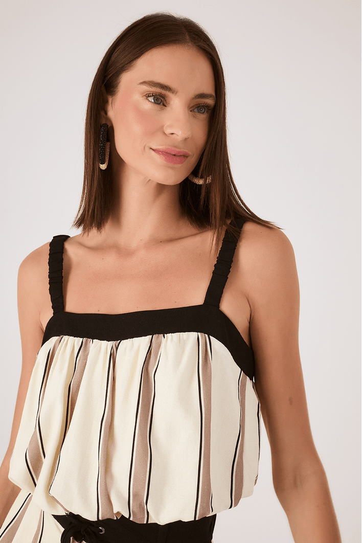 Blusa Bubble Linho Estampa Parque