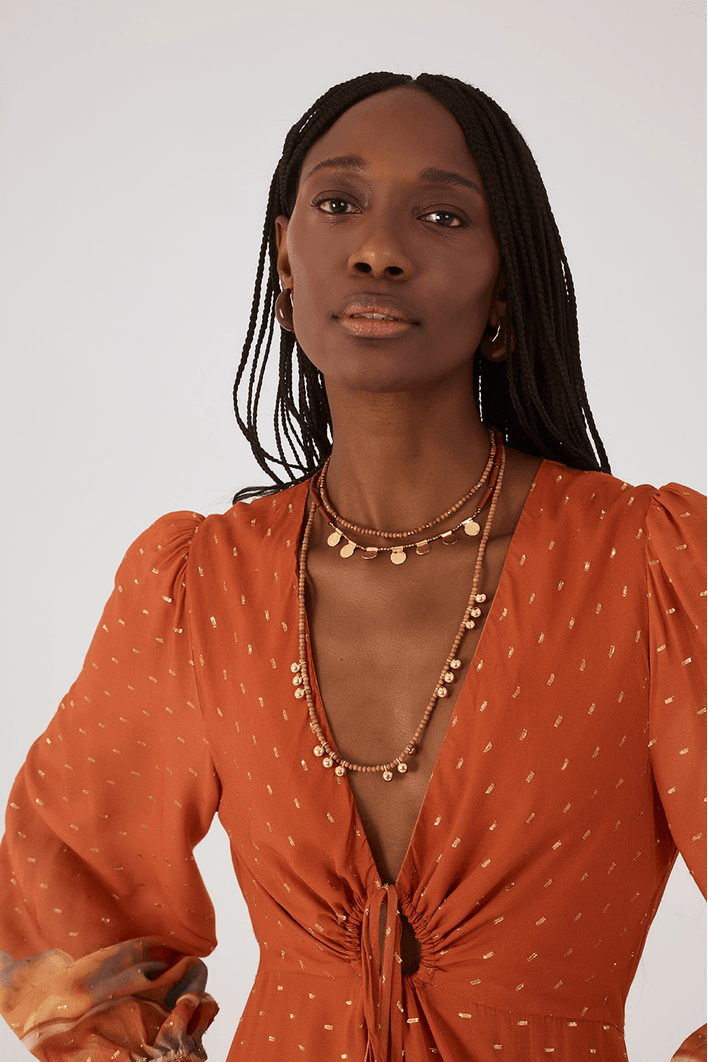 Vestido Cropped Lurex Estampa Maré Alta