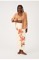 Saia Cropped Linho Estampa Pólen