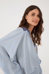 Camisa Bata Crepe Estampa Ladrilho