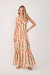 Vestido Longo Lurex Estampa Camélia