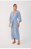 Vestido Cropped Crepe Estampa Céu Sereno