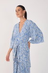 Vestido Cropped Crepe Estampa Céu Sereno