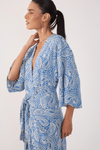 Vestido Cropped Crepe Estampa Céu Sereno