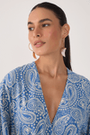Vestido Cropped Crepe Estampa Céu Sereno