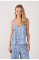 Blusa Crepe Estampa Céu Sereno