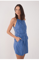 Blusa Linho Listrado Botões