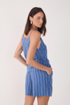 Blusa Linho Listrado Botões