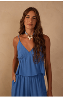 Blusa Crepe Recorte Busto