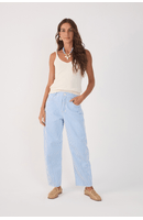 Calça Sarja Barrel Listra Balneário