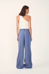 Calça Linho Listrado Pregas