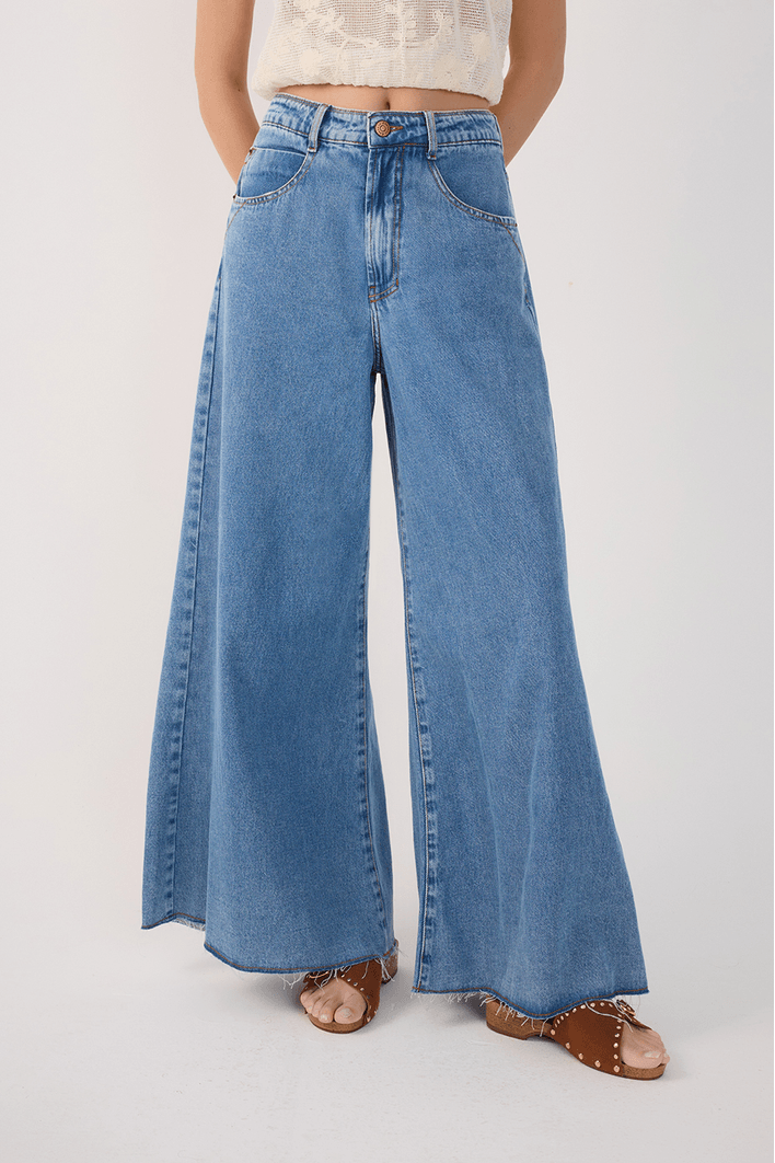 Calça Jeans Pantalona