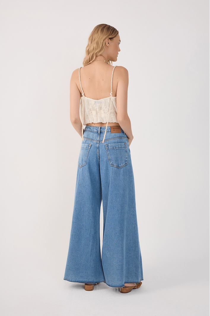 Calça Jeans Pantalona