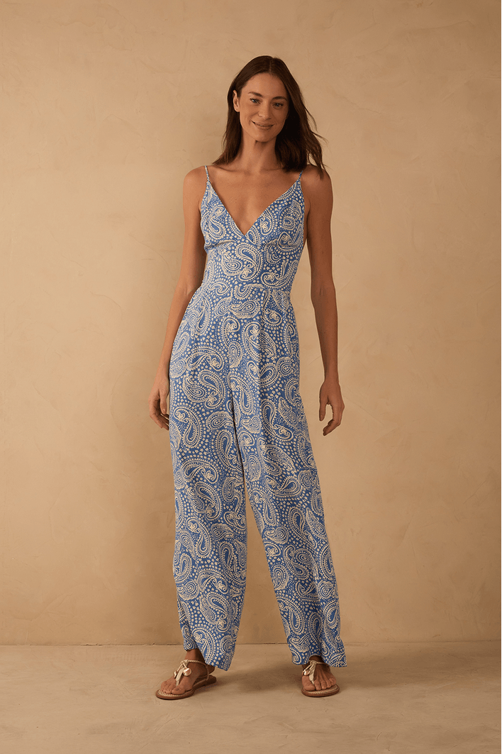 Macacão Crepe Estampa Céu Sereno