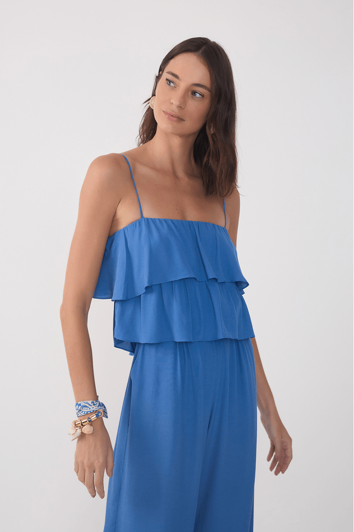 Macacão Crepe Babados