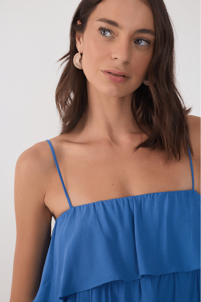 Macacão Crepe Babados